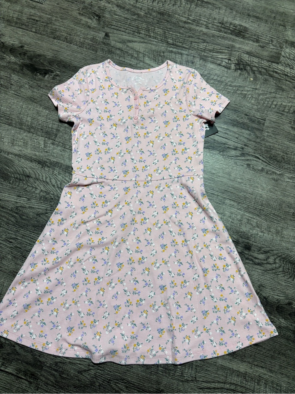 art class Pink Floral Short-Sleeve A-Line Dress